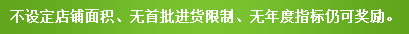 不设定店铺面积、无首批进化限制、无年度指标仍可奖励