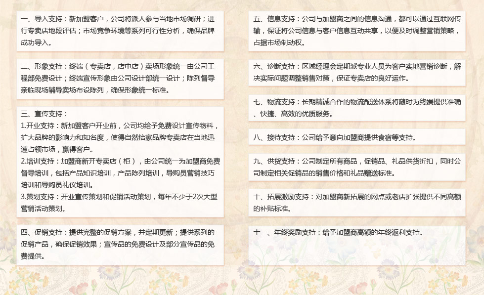 自然怡家家纺加盟支持